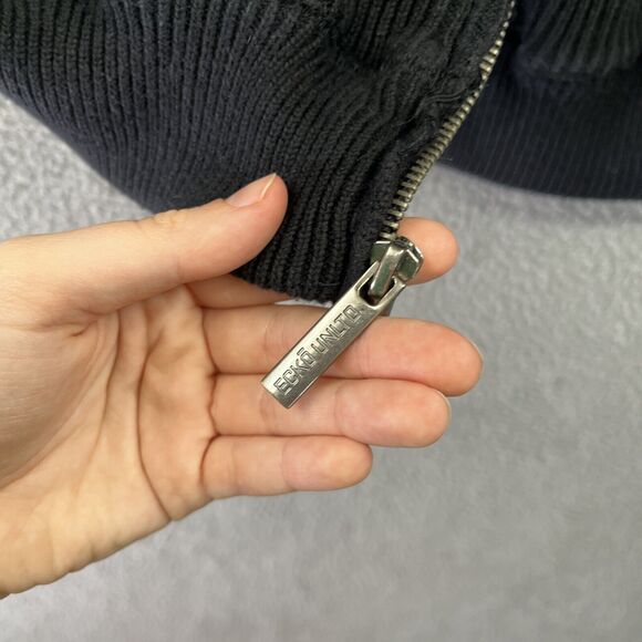 Vintage Ecko Unltd Jacket 2XL Zip Ribbed Mock Neck Black Biker Street XXL Y2K - Picture 7 of 15